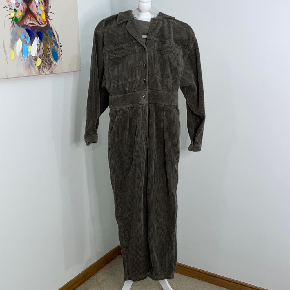 BDG Green Long Sleeve Corduroy Dress